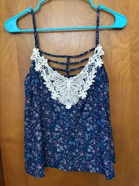 Love, Fire Floral Crochet Tank Top
